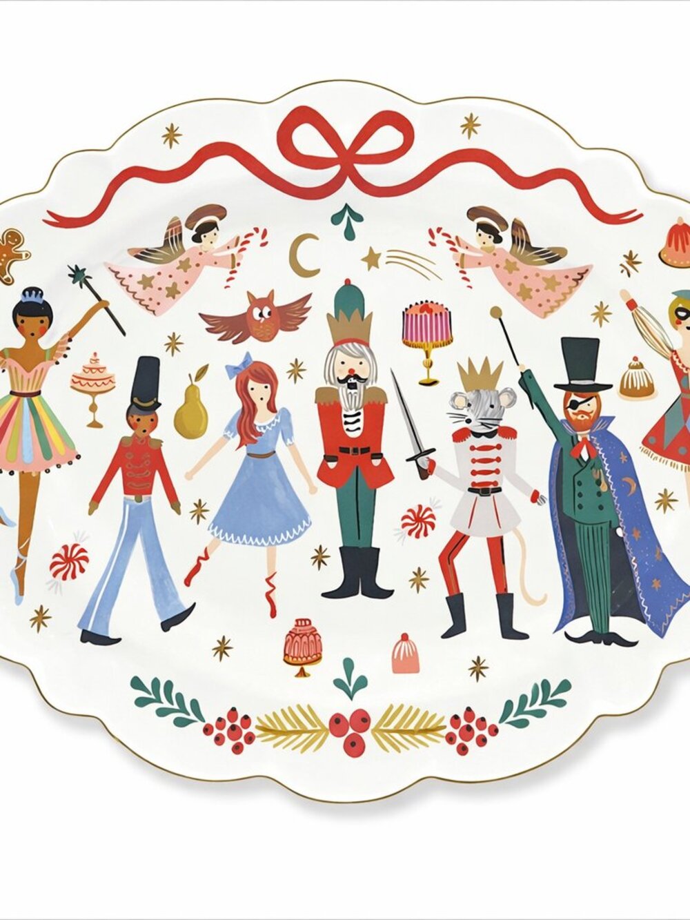 Anthropologie Rifle Paper Co. Nutcracker Scalloped Platter - Holiday Collection